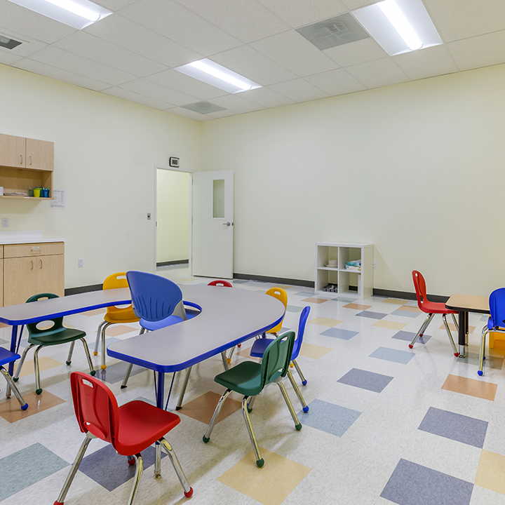 Sala de enseñanza en Little Leaves en Lutherville, Maryland