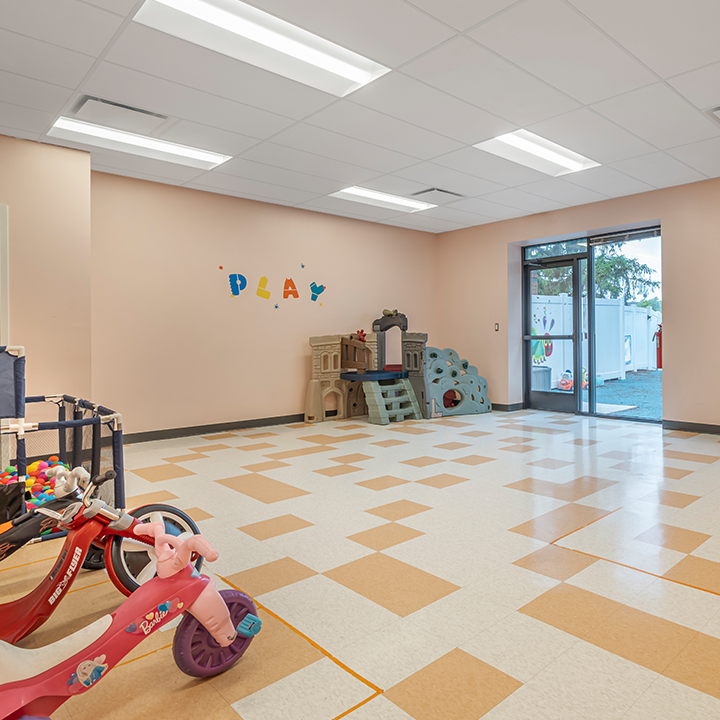 Play room with outdoor toys in Columbia, MD